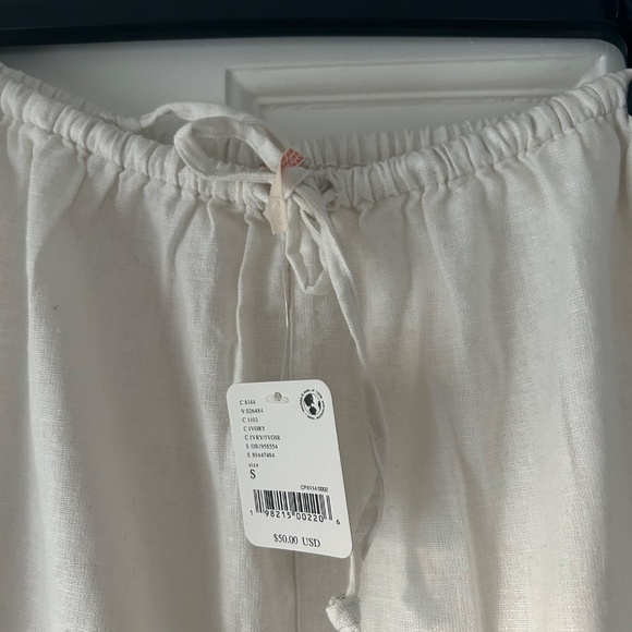 NWT Free People linen/cotton drawstring mini skirt - Picture 3 of 4